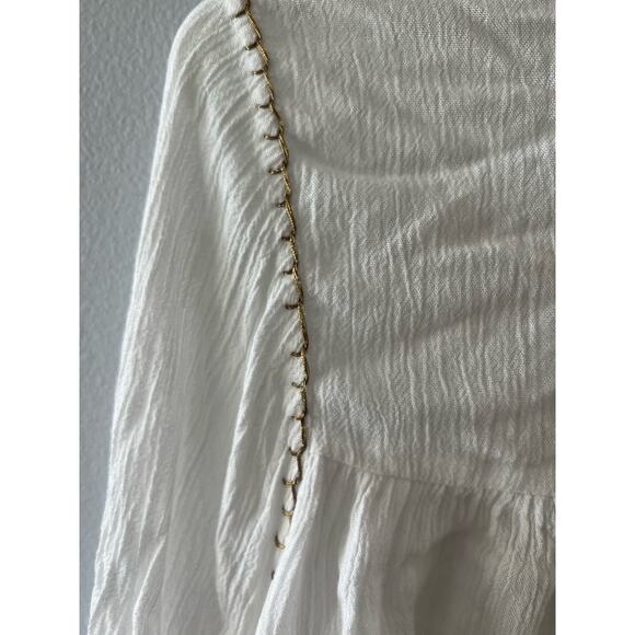 Forever 21 Top Women's Small Boho Lightweight Flowy Sequin Gauze Babydoll - Picture 6 of 7